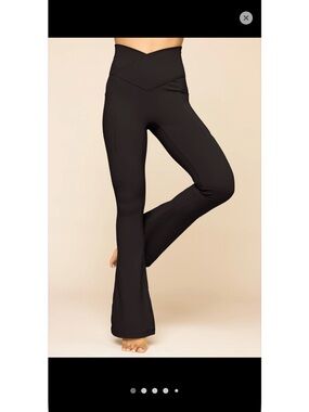 POPFLEX Black High-Rise Flare Leggings